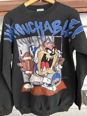 Vintage 1996 Looney Tunes Taz Football Untouchables Sweatshirt Youth XL